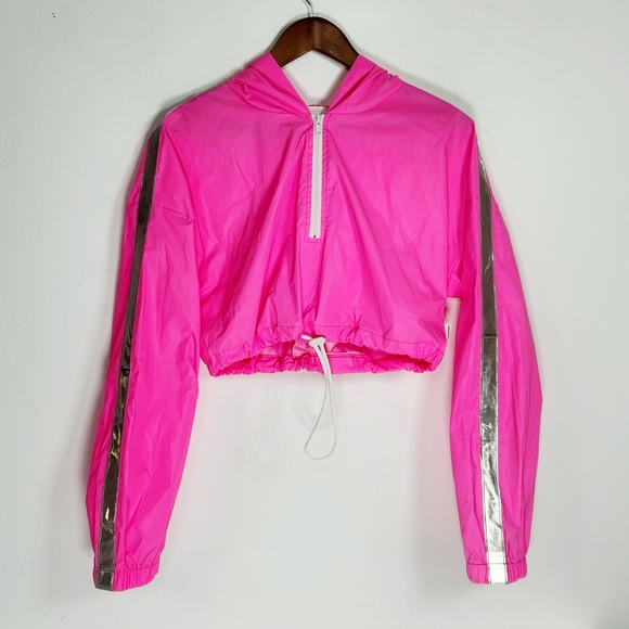 Nova Sport neon pink waterproof cropped track jacket size Large - Picture 3 of 13